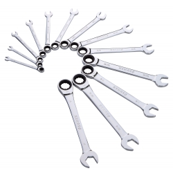 SUNEX 13PC SAE V-GROOVE COMBO RATCHETING WRENCH SE