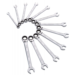 SUNEX 12PC METRIC V-GROOVE COMBO RATCHETING WRENCH