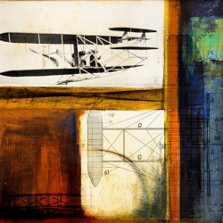 MARTIN YOUNG ART THE WRIGHT FLYER PRINT 20X20"
