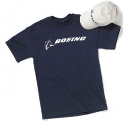 BOEING ROYAL BLUE HAT AND WHITE TEE SET SML