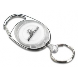 BOEING CLEAR CARABINER RETRACTABLE KEYCHAIN