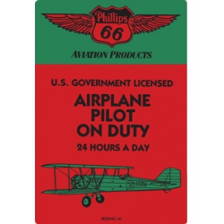 AIRPLANE PILOT ON DUTY TIN SIGN