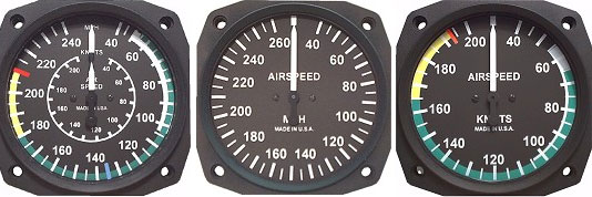 UMA 2-1/4 TSOD AIRSPEED INDICATORS