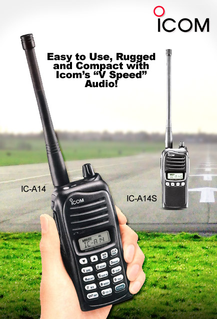 ICOM IC-A14  NAV/COM TRANSCEIVER FULL KEYPAD 220V