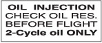 OIL INJECTION PLACARD