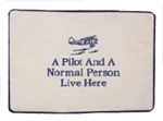 A PILOT AND A NORMAL PERSON LIVE HERE PILLOW