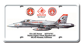 F/A-18C HORNET LICENSE PLATE