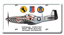 P-51D MUSTANG LICENSE PLATE