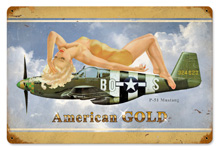 AMERICAN GOLD VINTAGE METAL SIGN