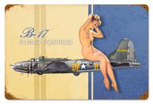 B-17 NUDE VINTAGE METAL SIGN