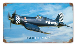 F4U CORSAIR VINTAGE METAL SIGN