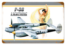 P-38 BIKINI VINTAGE METAL SIGN