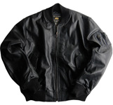 LEATHER MA-1 JACKET BLACK