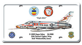 F-100D SUPER SABRE LICENSE PLATE