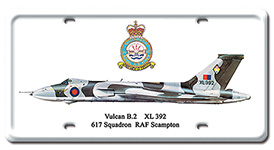 VULCAN B-2 LICENSE PLATE