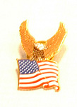 AMERICAN FLAG WITH EAGLE LAPEL PIN