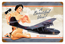 PBY BEAUTIFUL VINTAGE METAL SIGN