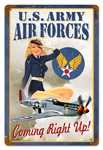 AIR FORCES PIN UP VINTAGE METAL SIGN