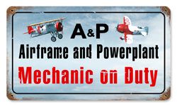 AIRFRAME POWERPLANT COLOR VINTAGE METAL SIGN