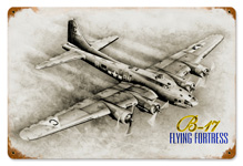 B-17 FLYING FORTRESS VINTAGE METAL SIGN