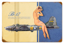 B-17 NUDE VINTAGE METAL SIGN