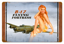 B-17 REDHEAD VINTAGE METAL SIGN