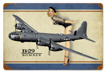 B-29 BOMBER LEGS VINTAGE METAL SIGN