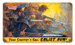 COUNTRY CALLS VINTAGE METAL SIGN