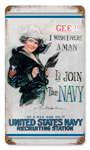 GEE NAVY VINTAGE METAL SIGN