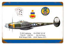 P-38 DUGALD CAMERO VINTAGE METAL SIGNQ