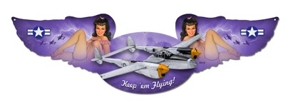 P-38 LIGHTNING VINTAGE METAL SIGN