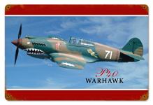 P-40 WARHAWK VINTAGE METAL SIGN
