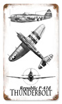 P-47 THREE VIEW VINTAGE METAL SIGN