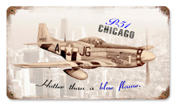 P-51 CHICAGO VINTAGE METAL SIGN