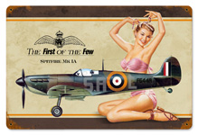 SPITFIRE PIN UP VINTAGE METAL SIGN