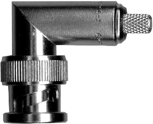 BNC CONNECTOR MALE RIGHT-ANGLE-DUAL CRIMP-RG58