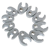 SUNEX 10 PIECE METRIC FLARE NUT CROWFOOT WRENCH SET  