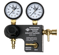 DIFFERENTIAL PRESSURE TESTER WITH MASTER ORIFICE