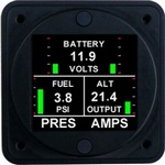 AEROSPACE LOGIC FUEL PRESSURE- VOLTMETER  & AMMETER INSTRUMENT