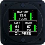 AEROSPACE LOGIC 200  -  DUAL OIL PRESSURE & VOLTMETER INSTRUMENT