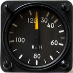 FALCON GAUGE MINIATURE AIRSPEED INDICATOR 0-120 KPH