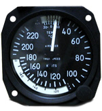 FALCON TRUE AIRSPEED INDICATOR 40-220 KNOTS- LIGHTED