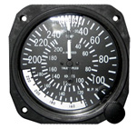 FALCON TRUE AIRSPEED INDICATOR DUAL RANGE 40-240 MPH / 210 KNOTS