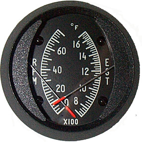 FALCON GAUGE DUAL 2 INCH ROUND EGT/TACH GAUGE 700-1700°F/0-8000R