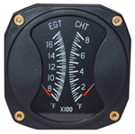 FALCON GAUGE 3-1/8 CHT/EGT GAUGE 100-700°F / 700-1700°F