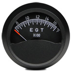 FALCON 2 INCH ROUND EXHAUST GAS TEMPERATURE GAUGE 700-1700 F