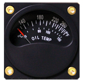 FALCON GAUGE 2-1/4 INCH  OIL TEMPERATURE GAUGE 120-300°F/50-150°