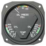 KELLY OIL PRESSURE /  OIL TEMP / CHT GAUGE