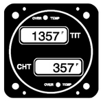 EI DUAL DISPLAY EGT (1L & 1R)- OVER-TEMP LIGHT- 3-1/8 MOUNT