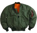 MA-1 GUN METAL GREY FLIGHT JACKET - LARGE 